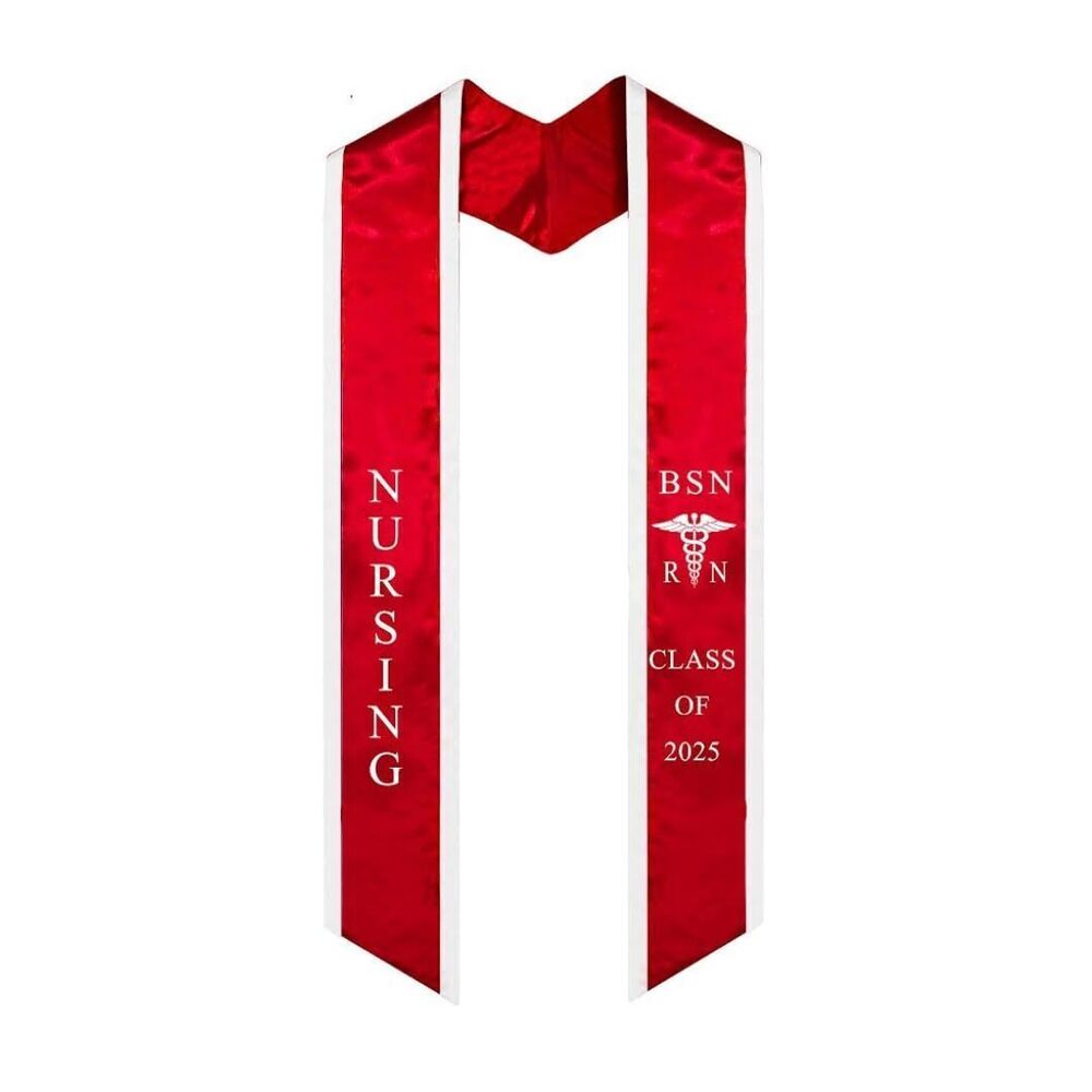 5510 BSN RN Nursing Graduation Stole Class of 2025 With Medical Logo, Gift